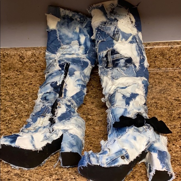 ladies denim boots